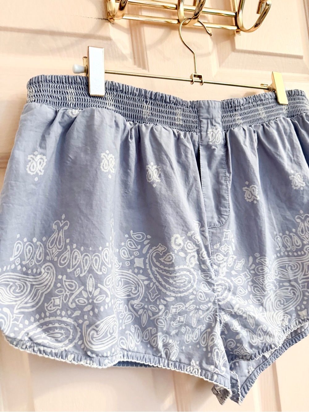 Blue paisley Anthropologie shorts - Picture 2 of 4